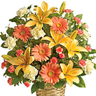 Gracious Lavender Funeral Flowers Basket - Nationwide Flower Delivery